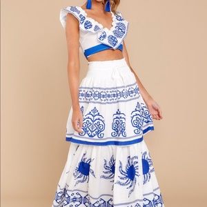 Blue two piece maxi!! Red dress boutique